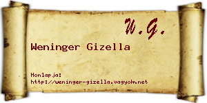 Weninger Gizella névjegykártya